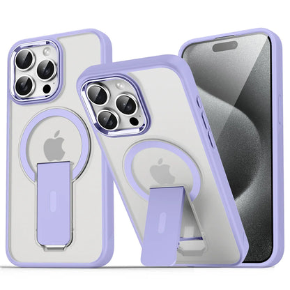 Coque Transparente Magsafe Magnétique avec Repose Téléphone